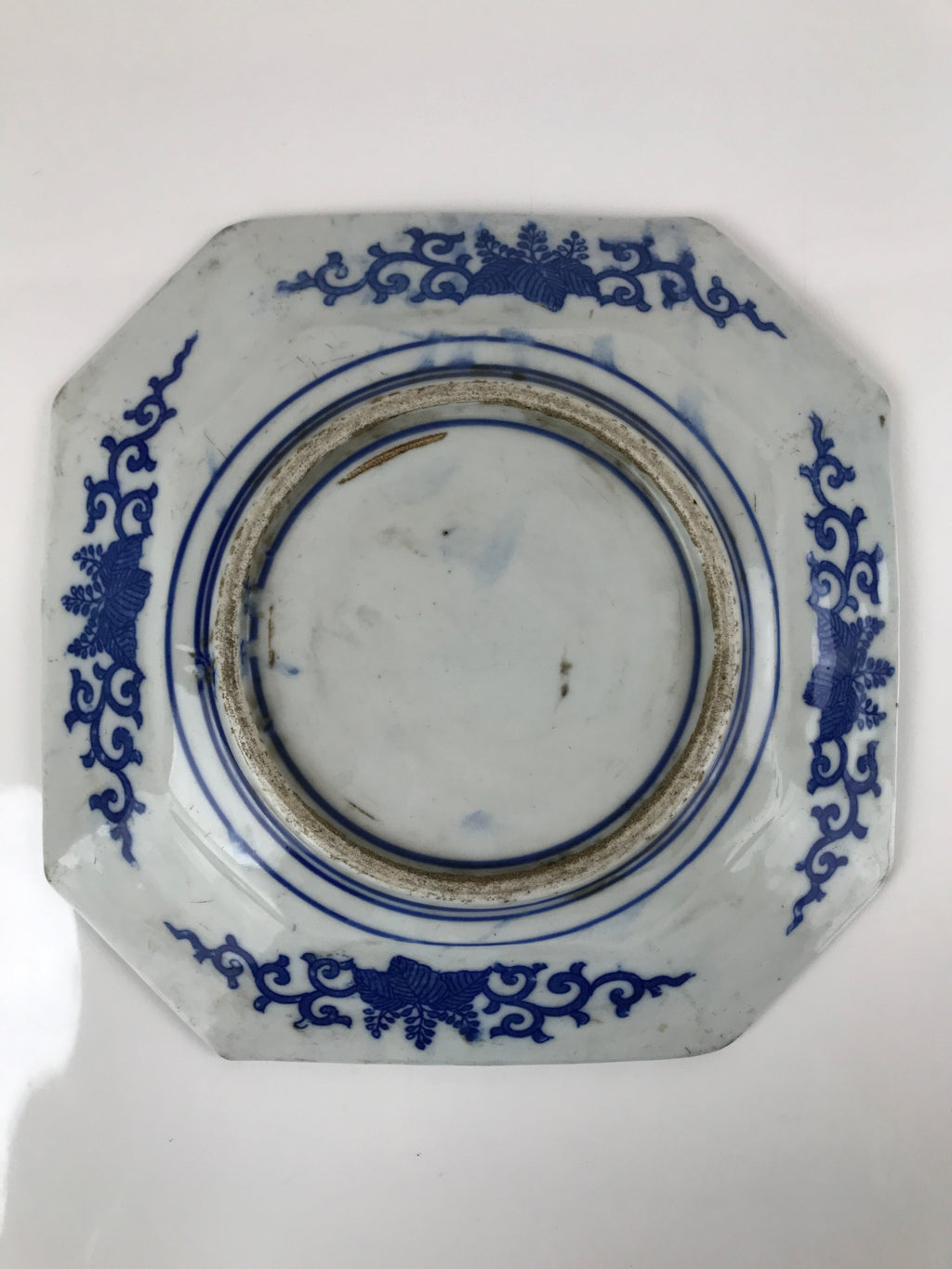 Antique C1900 Chinese Porcelain Sometsuke Plate Blue White Layered Flowers PY789