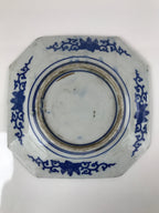 Antique C1900 Chinese Porcelain Sometsuke Plate Blue White Layered Flowers PY789