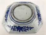 Antique C1900 Chinese Porcelain Sometsuke Plate Blue White Layered Flowers PY789