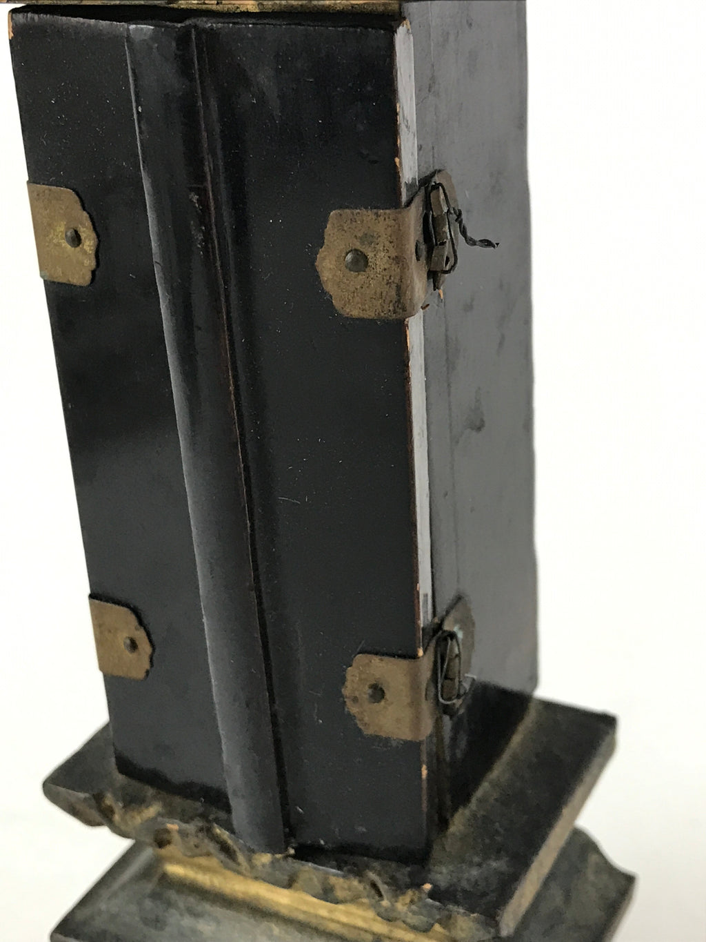 Antique C1900 Japanese Buddhist Altar Mortuary Tablet Wood Lacquer Ihai BA119
