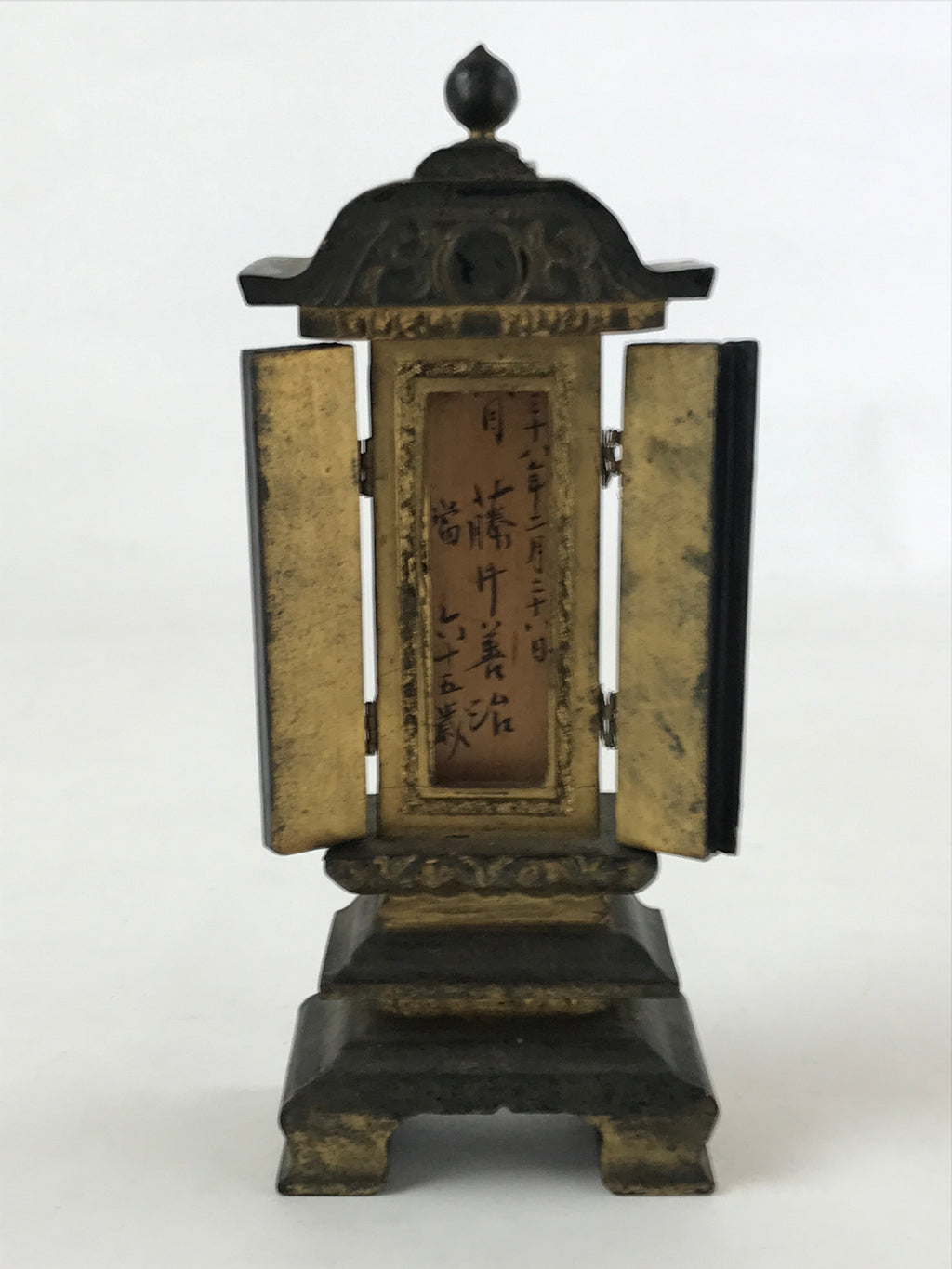 Antique C1900 Japanese Buddhist Altar Mortuary Tablet Wood Lacquer Ihai BA119