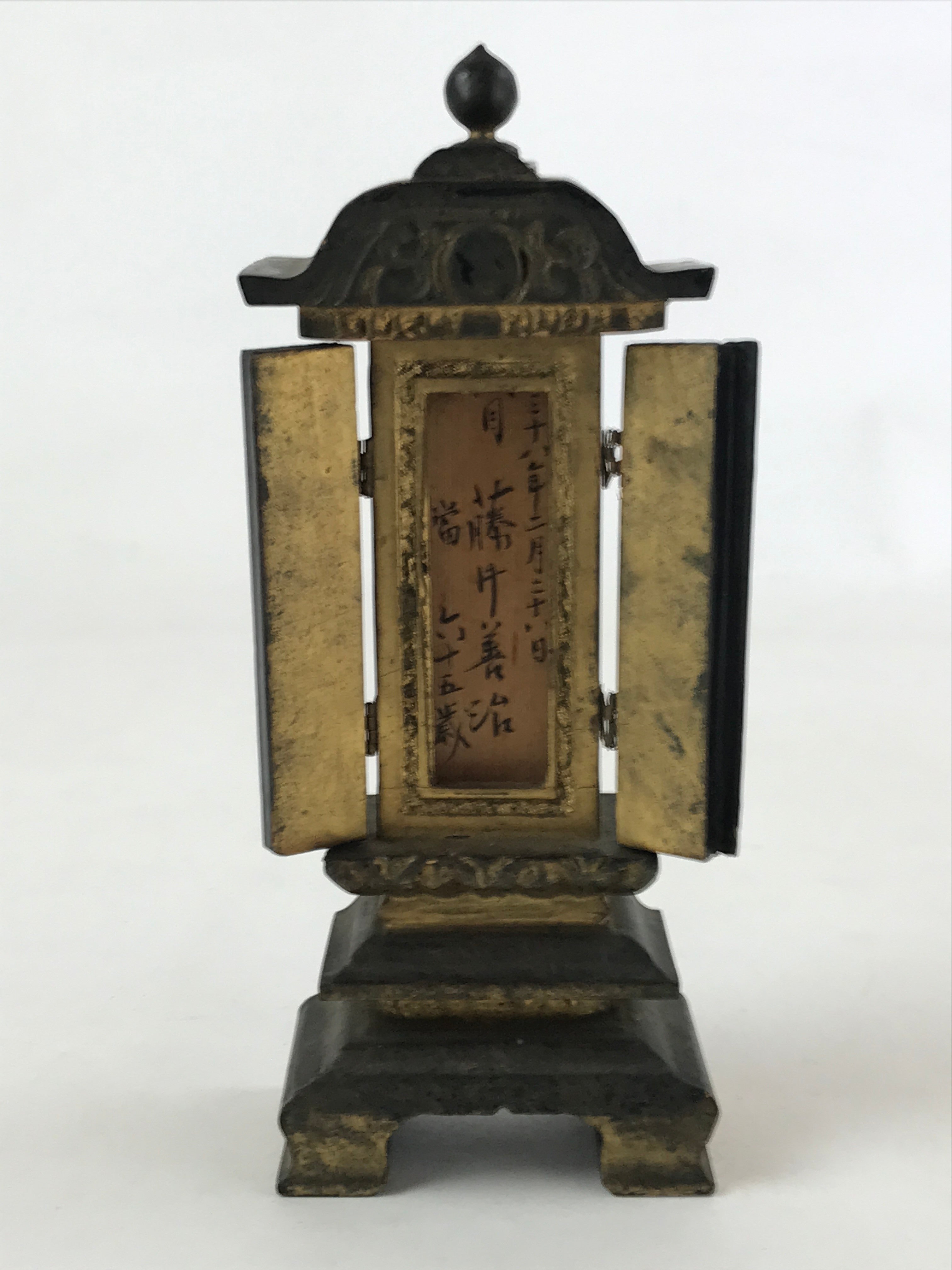Antique C1900 Japanese Buddhist Altar Mortuary Tablet Wood Lacquer Ihai BA119