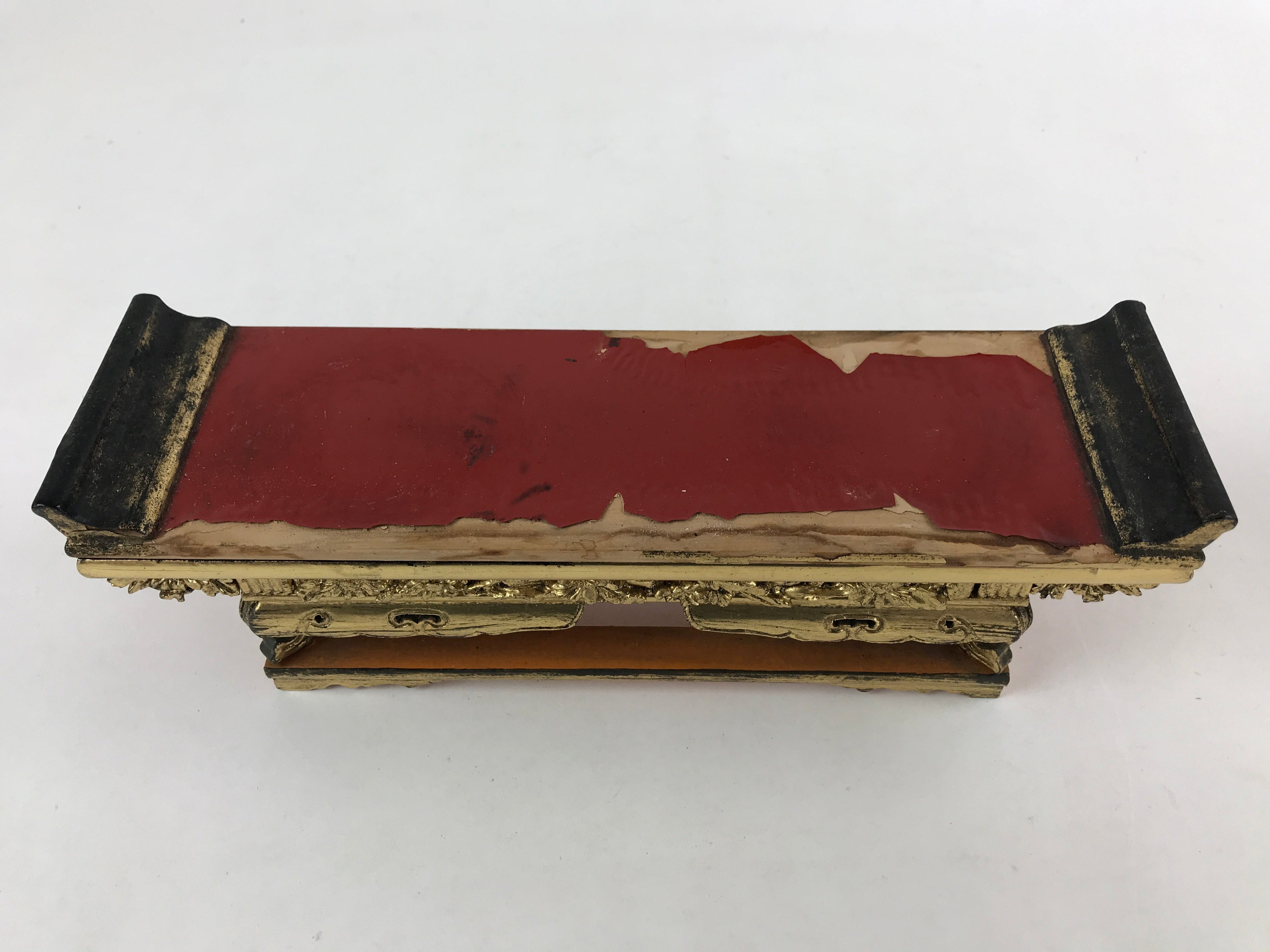 Antique C1900 Japanese Buddhist Altar Wood Lacquer Offering Table Maejyoku BA128