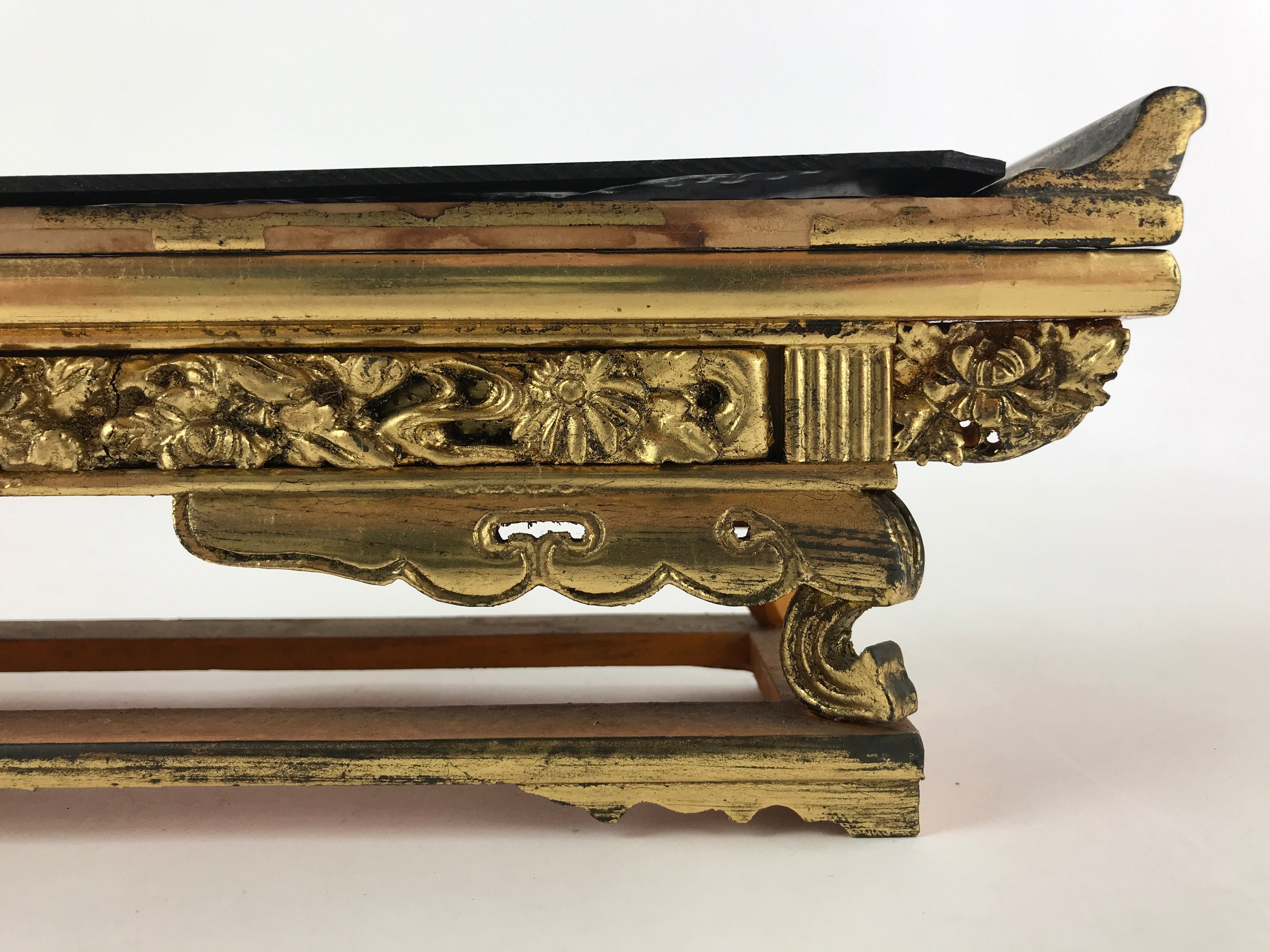 Antique C1900 Japanese Buddhist Altar Wood Lacquer Offering Table Maejyoku BA128