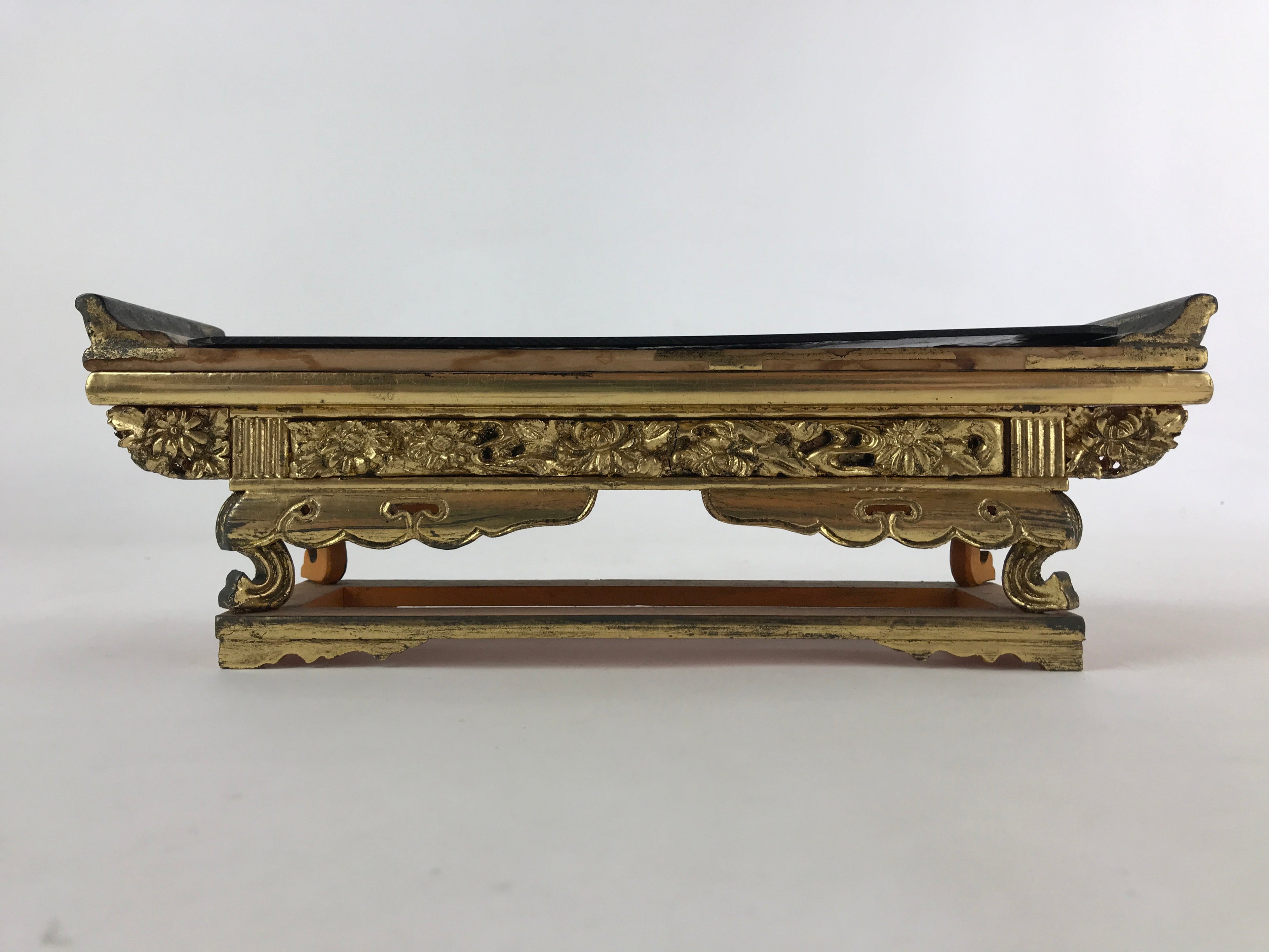 Antique C1900 Japanese Buddhist Altar Wood Lacquer Offering Table Maejyoku BA128