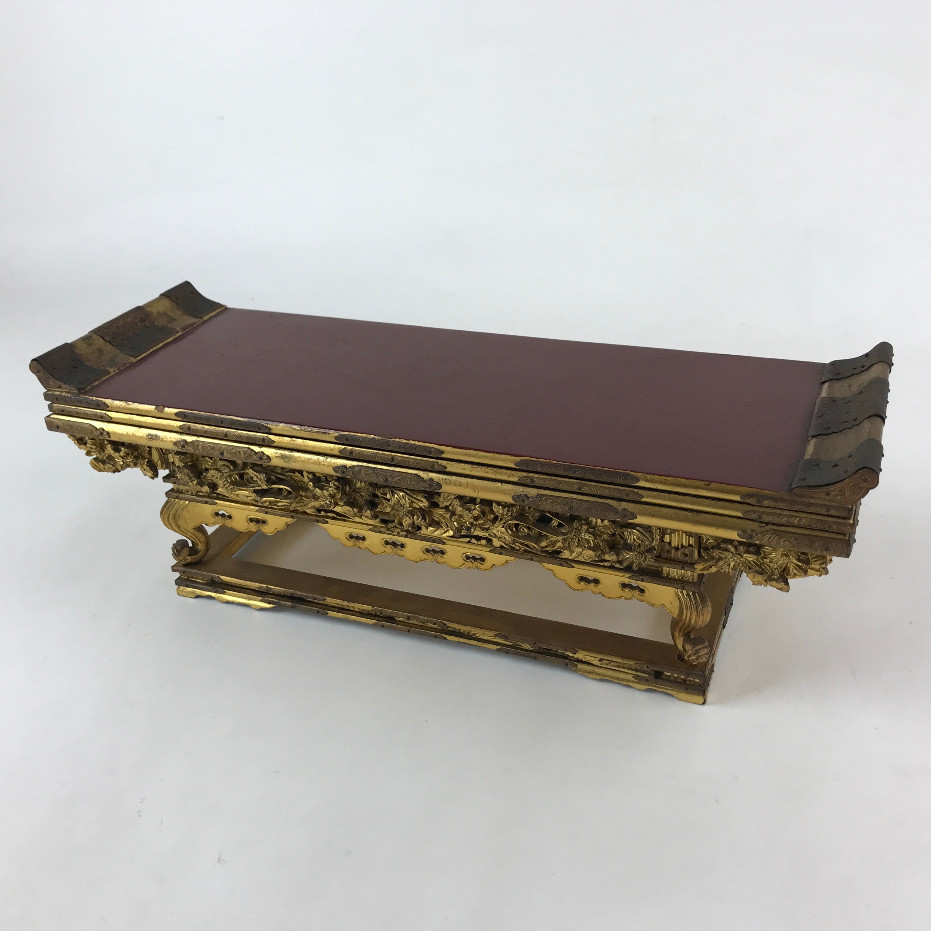 Antique C1900 Japanese Buddhist Altar Wood Lacquer Offering Table Maejyoku BA83