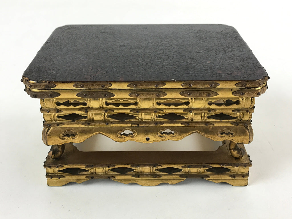 Antique C1900 Japanese Buddhist Altar Wood Lacquer Offering Table Wakasa BA102