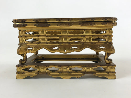 Antique C1900 Japanese Buddhist Altar Wood Lacquer Offering Table Wakasa BA102