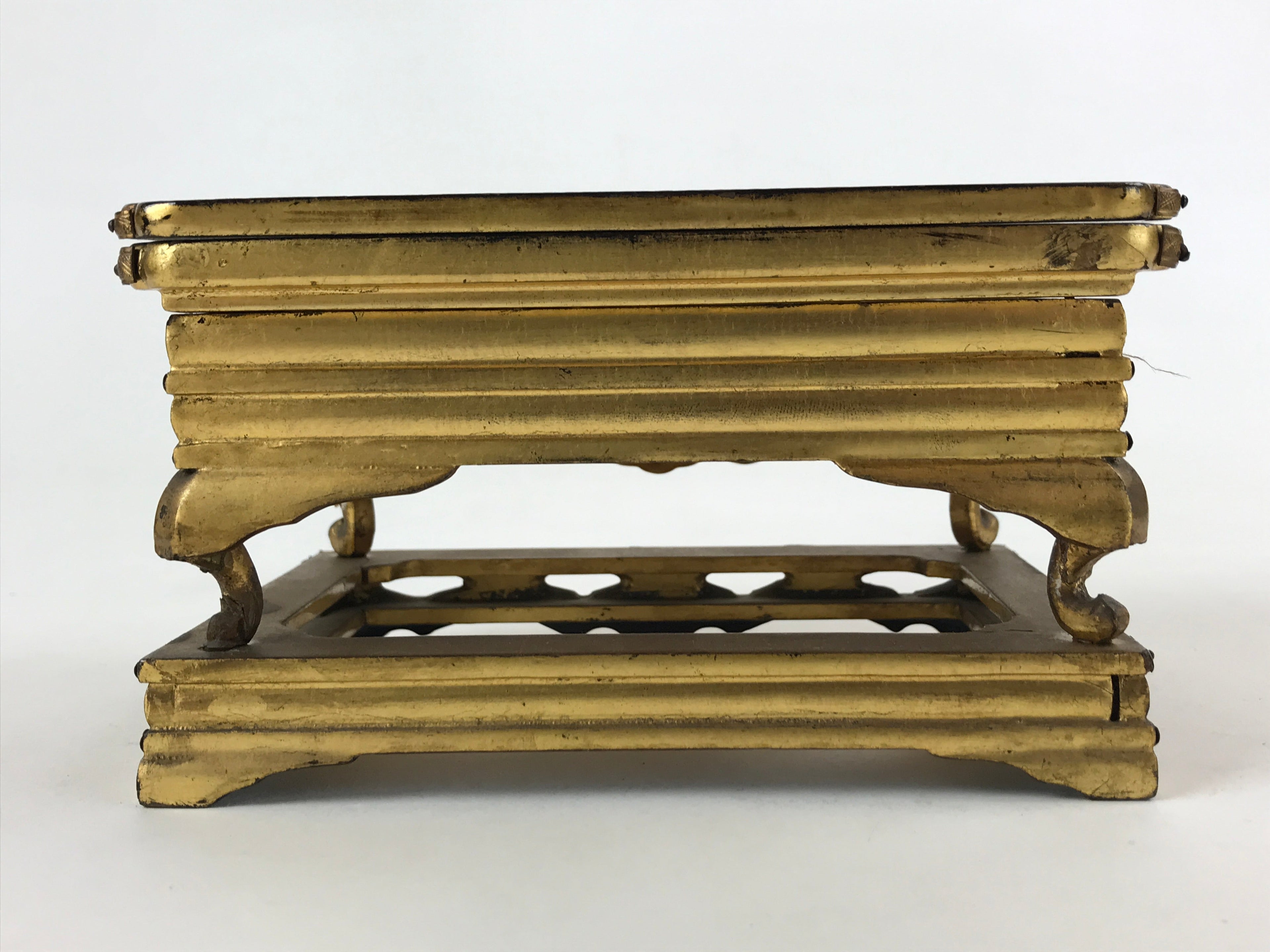Antique C1900 Japanese Buddhist Altar Wood Lacquer Offering Table Wakasa BA102