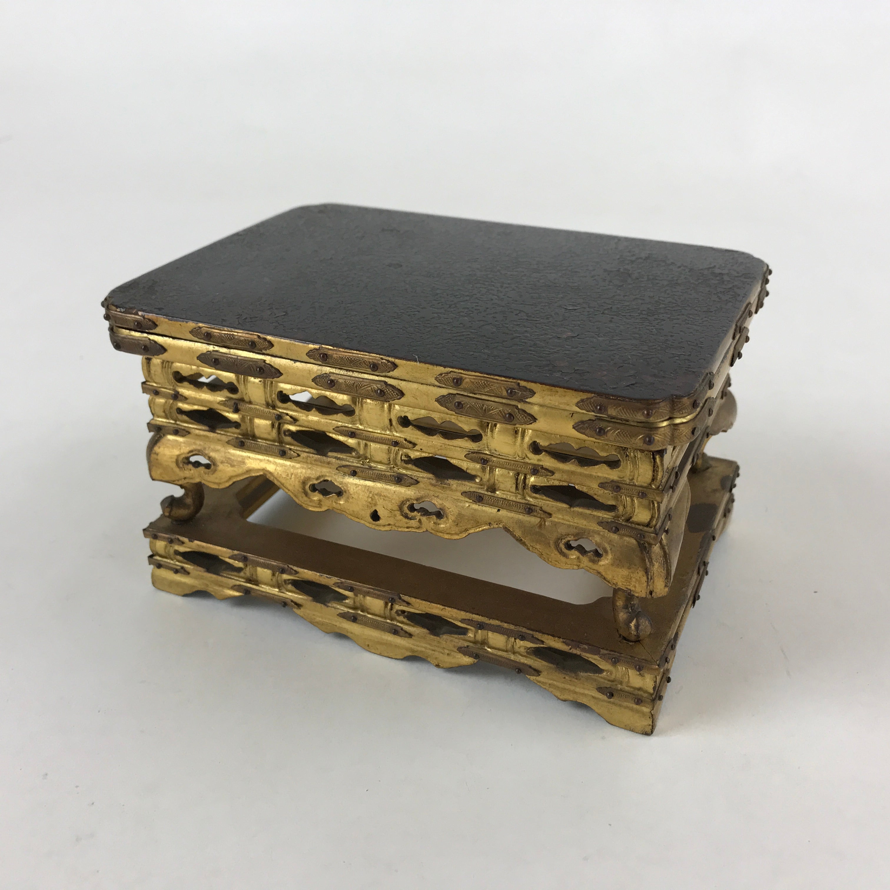 Antique C1900 Japanese Buddhist Altar Wood Lacquer Offering Table Wakasa BA102