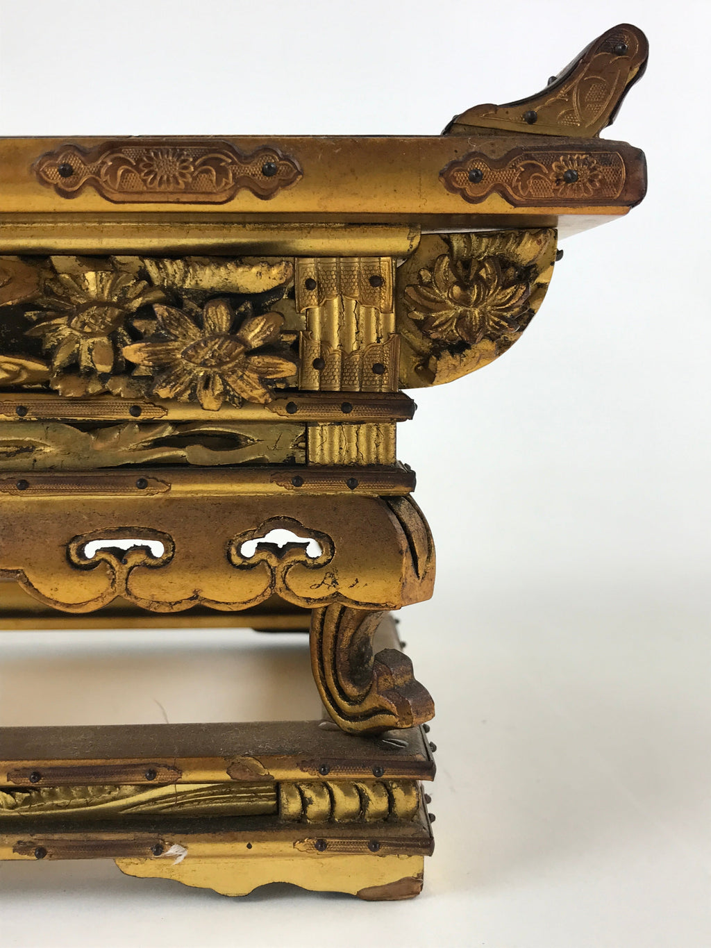Antique C1900 Japanese Buddhist Altar Wood Lacquer Offering Table Wakasa BA103