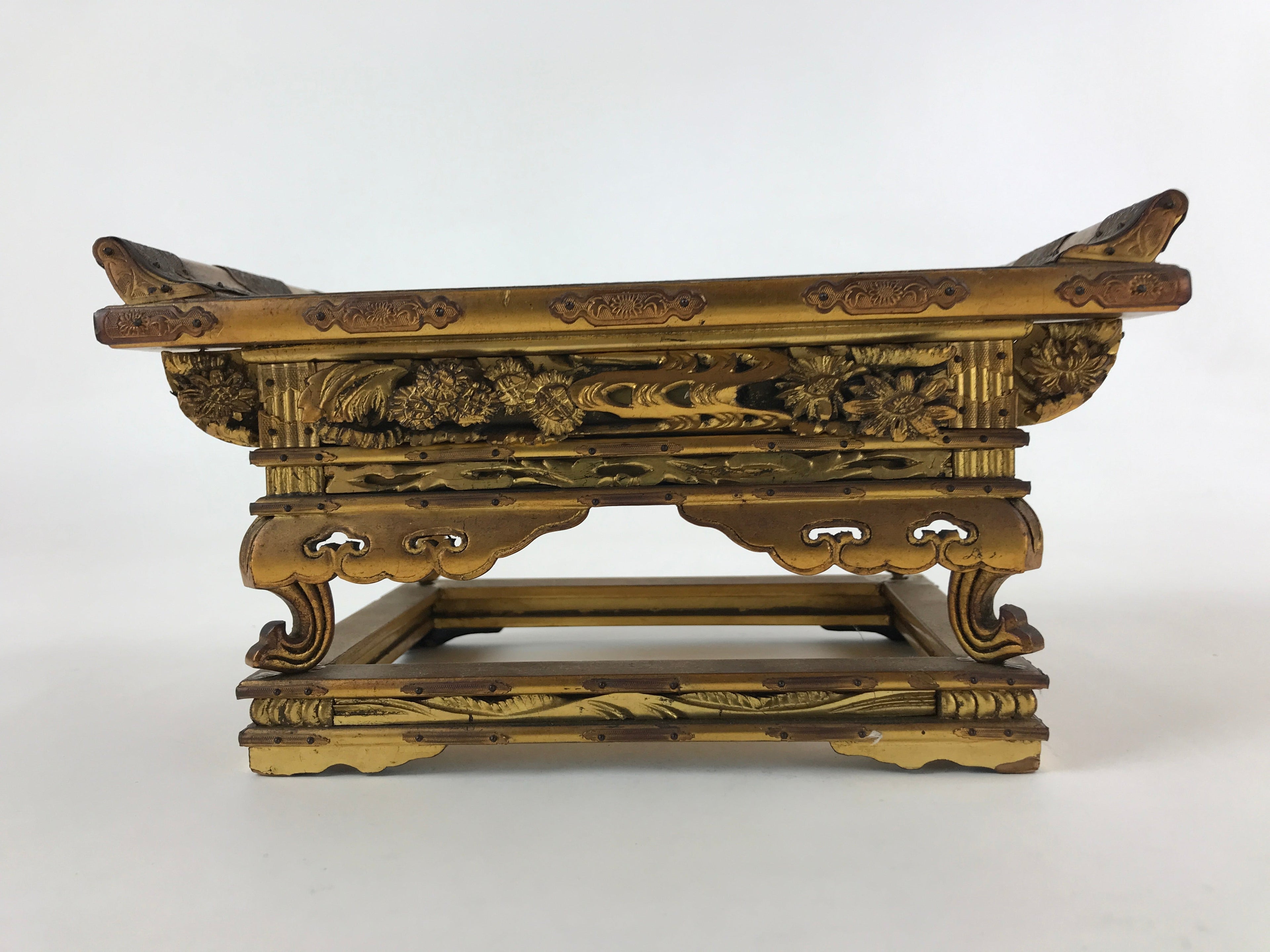 Antique C1900 Japanese Buddhist Altar Wood Lacquer Offering Table Wakasa BA103