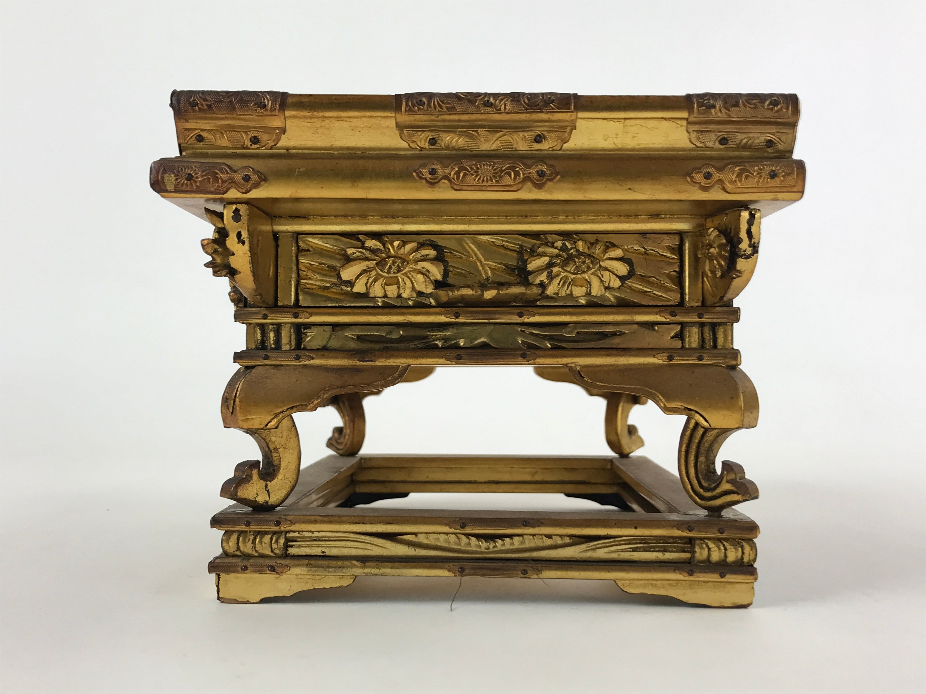 Antique C1900 Japanese Buddhist Altar Wood Lacquer Offering Table Wakasa BA103