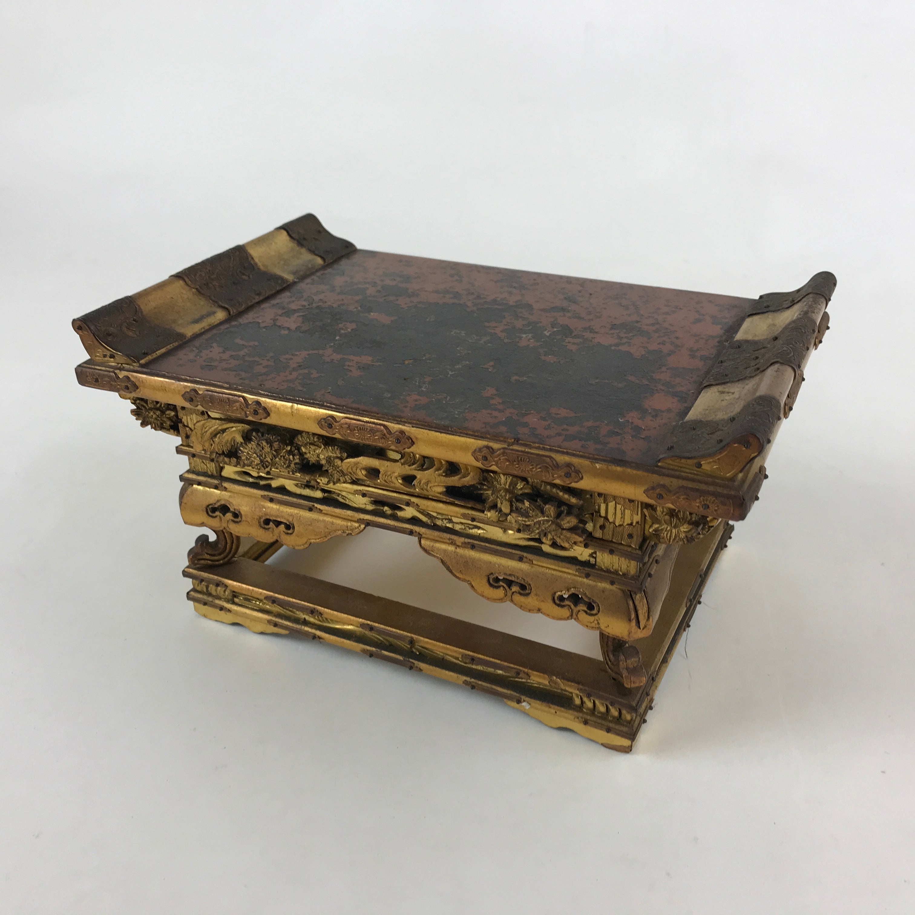 Antique C1900 Japanese Buddhist Altar Wood Lacquer Offering Table Wakasa BA103