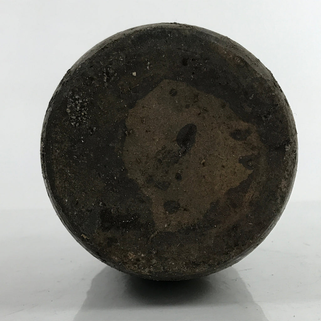 Antique C1900 Japanese Ceramic Sake Bottle Kayoi-Tokkuri Beige Kanji Brown TS747