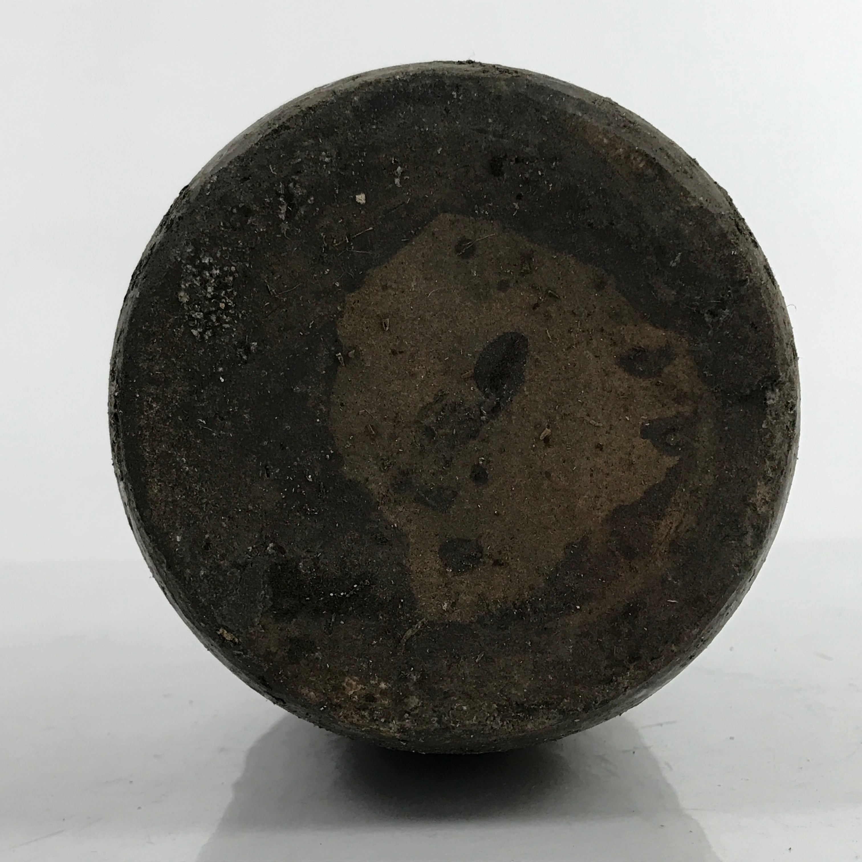 Antique C1900 Japanese Ceramic Sake Bottle Kayoi-Tokkuri Beige Kanji Brown TS747