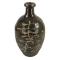 Antique C1900 Japanese Ceramic Sake Bottle Kayoi-Tokkuri Beige Kanji Brown TS752