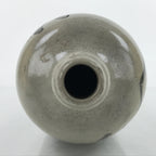 Antique C1900 Japanese Ceramic Sake Bottle Kayoi-Tokkuri Black Kanji Gray TS666