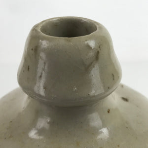 Antique C1900 Japanese Ceramic Sake Bottle Kayoi-Tokkuri Black Kanji Gray TS761