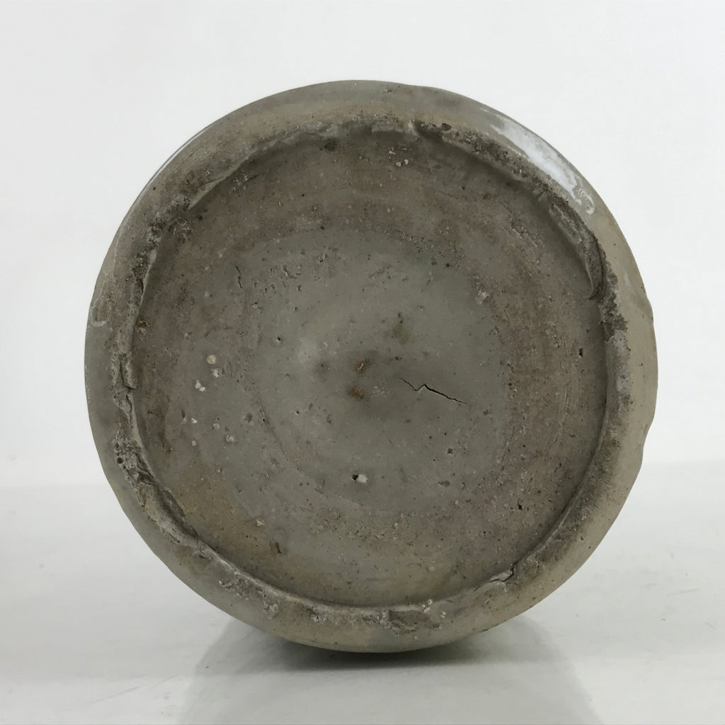 Antique C1900 Japanese Ceramic Sake Bottle Kayoi-Tokkuri Black Kanji Gray TS762