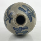 Antique C1900 Japanese Ceramic Sake Bottle Kayoi-Tokkuri Blue Kanji Gray TS766
