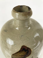 Antique C1900 Japanese Ceramic Sake Bottle Kayoi-Tokkuri Gray Black Kanji TS633