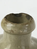 Antique C1900 Japanese Ceramic Sake Bottle Kayoi-Tokkuri Gray Black Kanji TS633