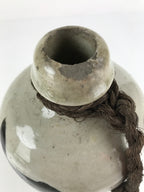 Antique C1900 Japanese Ceramic Sake Bottle Kayoi-Tokkuri Large Black Kanji TS648