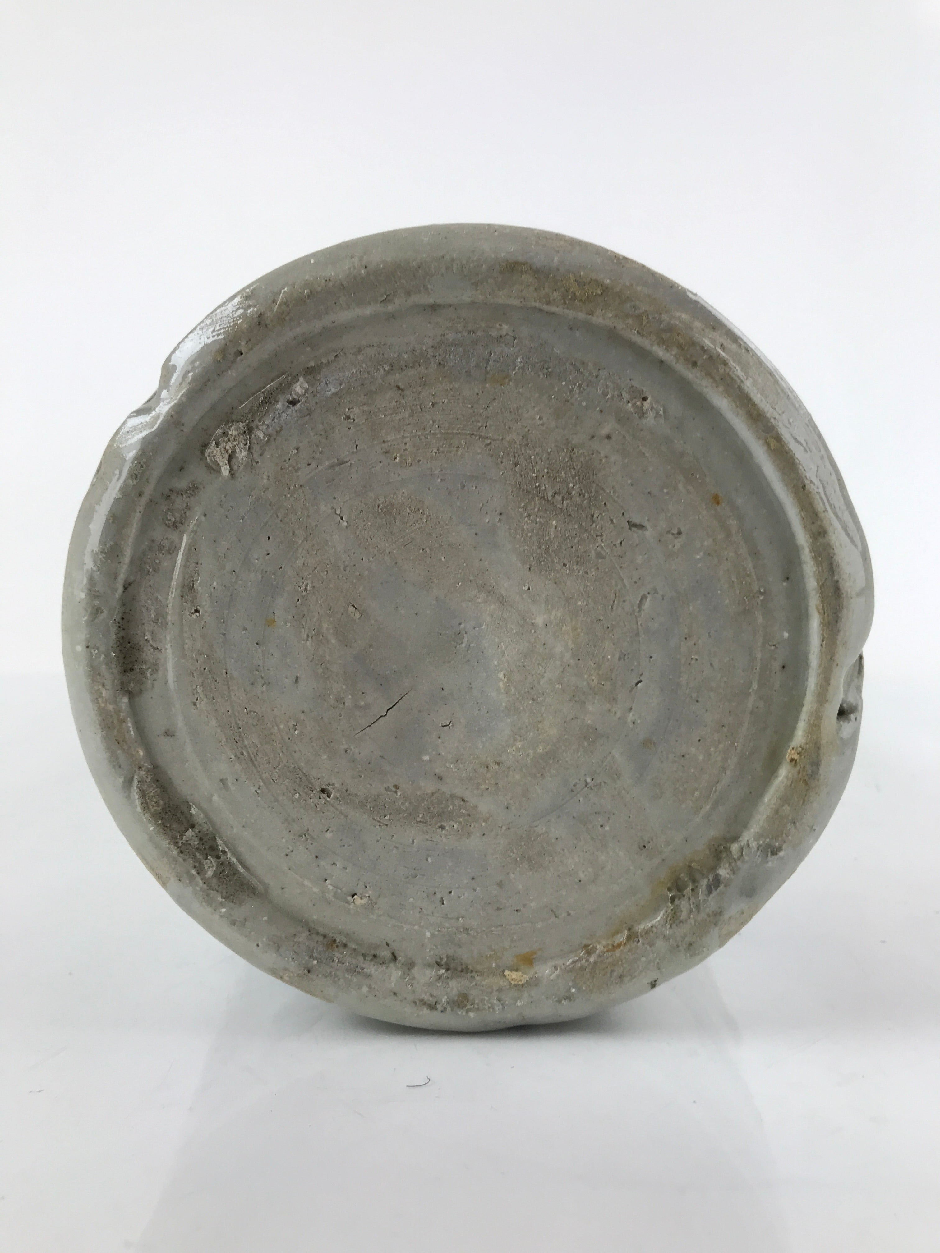 Antique C1900 Japanese Ceramic Sake Bottle Kayoi-Tokkuri Large Black Kanji TS649