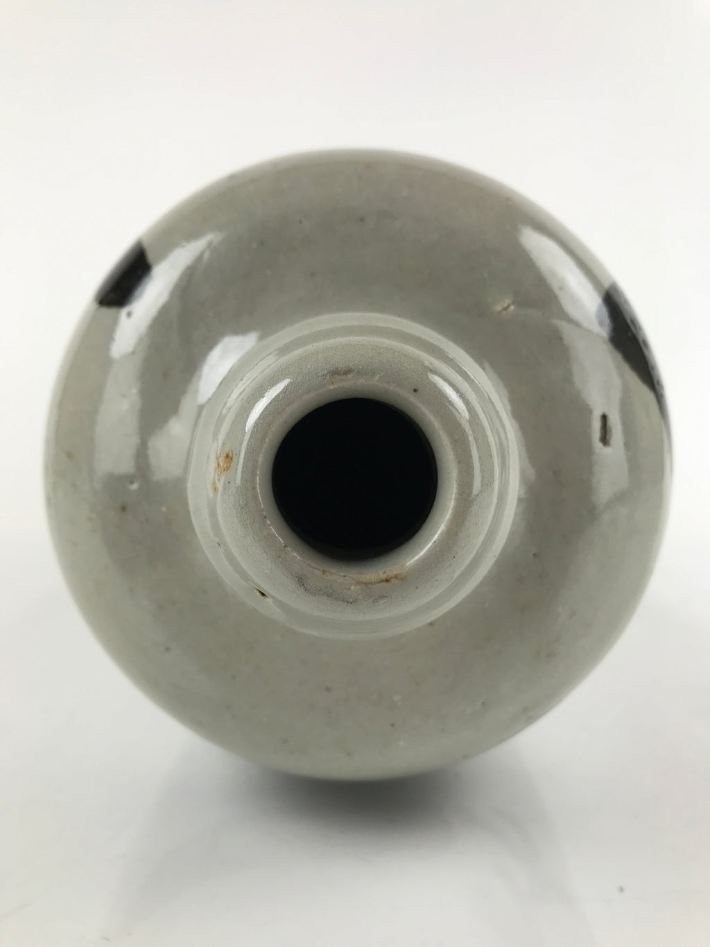 Antique C1900 Japanese Ceramic Sake Bottle Kayoi-Tokkuri Large Black Kanji TS650