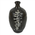 Antique C1900 Japanese Ceramic Sake Bottle Kayoi-Tokkuri White Kanji Brown TS675