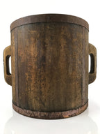 Antique C1900 Japanese Handmade Wood Masu Ittomasu Rice Bucket Dark Brown BK26