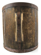 Antique C1900 Japanese Handmade Wood Masu Ittomasu Rice Bucket Dark Brown BK26
