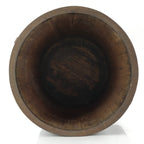 Antique C1900 Japanese Handmade Wood Masu Ittomasu Rice Bucket Dark Brown BK26