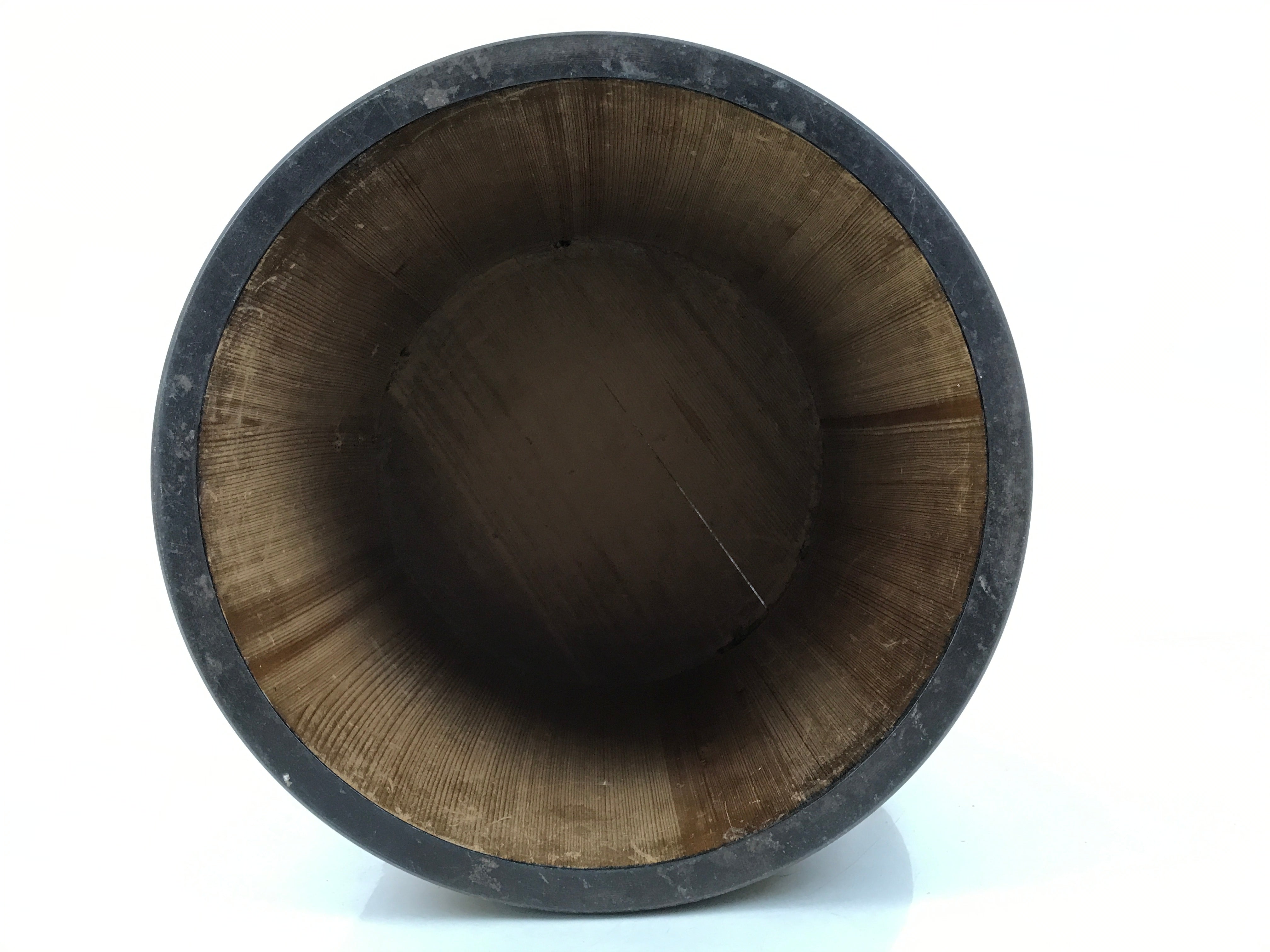 Antique C1900 Japanese Handmade Wood Masu Ittomasu Rice Bucket Dark Brown BK47