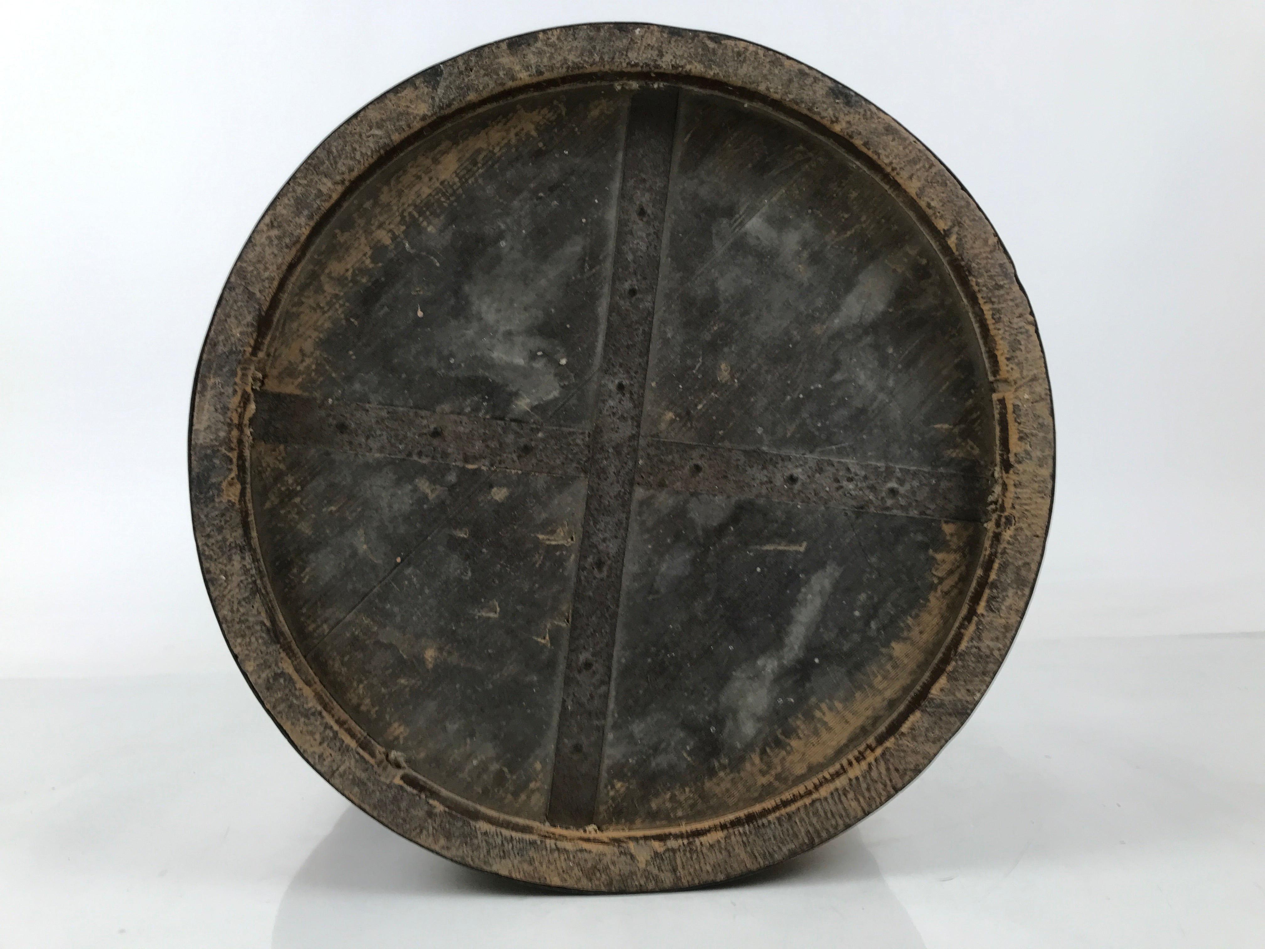 Antique C1900 Japanese Handmade Wood Masu Ittomasu Rice Bucket Dark Brown BK47
