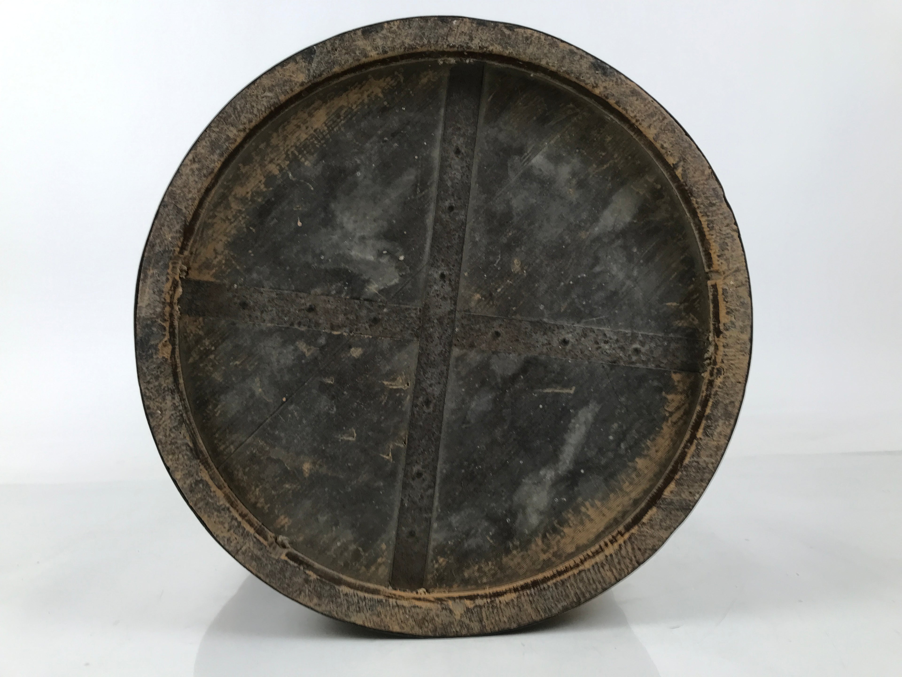 Antique C1900 Japanese Handmade Wood Masu Ittomasu Rice Bucket Dark Brown BK47
