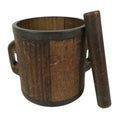 Antique C1900 Japanese Handmade Wood Masu Ittomasu Rice Bucket Dark Brown BK47