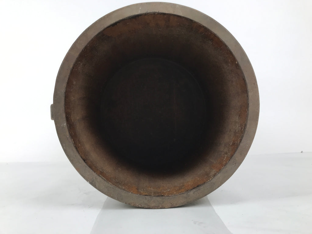Antique C1900 Japanese Handmade Wood Masu Ittomasu Rice Bucket Dark Brown BK55