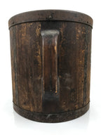 Antique C1900 Japanese Handmade Wood Masu Ittomasu Rice Bucket Dark Brown BK56