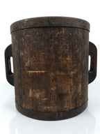 Antique C1900 Japanese Handmade Wood Masu Ittomasu Rice Bucket Dark Brown BK56