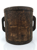 Antique C1900 Japanese Handmade Wood Masu Ittomasu Rice Bucket Dark Brown BK56