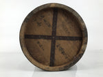 Antique C1900 Japanese Handmade Wood Masu Ittomasu Rice Bucket Dark Brown BK56