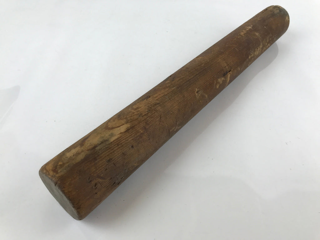 Antique C1900 Japanese Handmade Wood Masu Rice Bucket Tobo Stick Dark Brown BK25