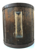 Antique C1900 Japanese Handmade Wood Masu Rice Bucket Tobo Stick Dark Brown BK25