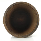Antique C1900 Japanese Handmade Wood Masu Rice Bucket Tobo Stick Dark Brown BK25