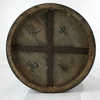 Antique C1900 Japanese Handmade Wood Masu Rice Bucket Tobo Stick Dark Brown BK25