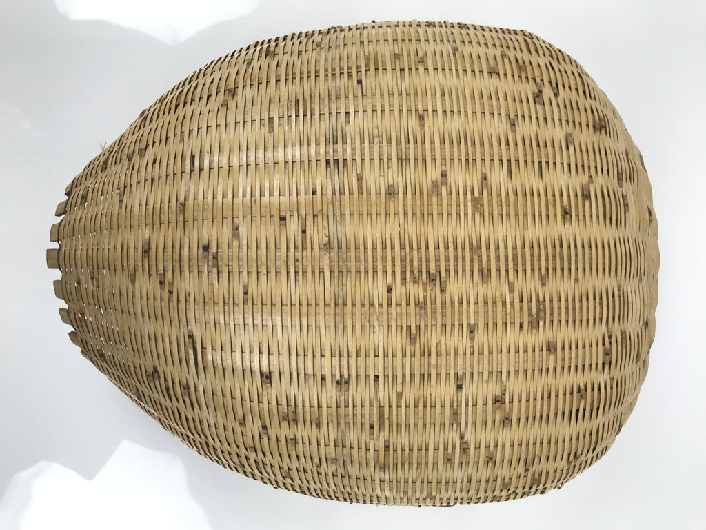 Antique C1900 Japanese Handwoven Bamboo Drying Basket Kago Zaru 45 cm Long B266