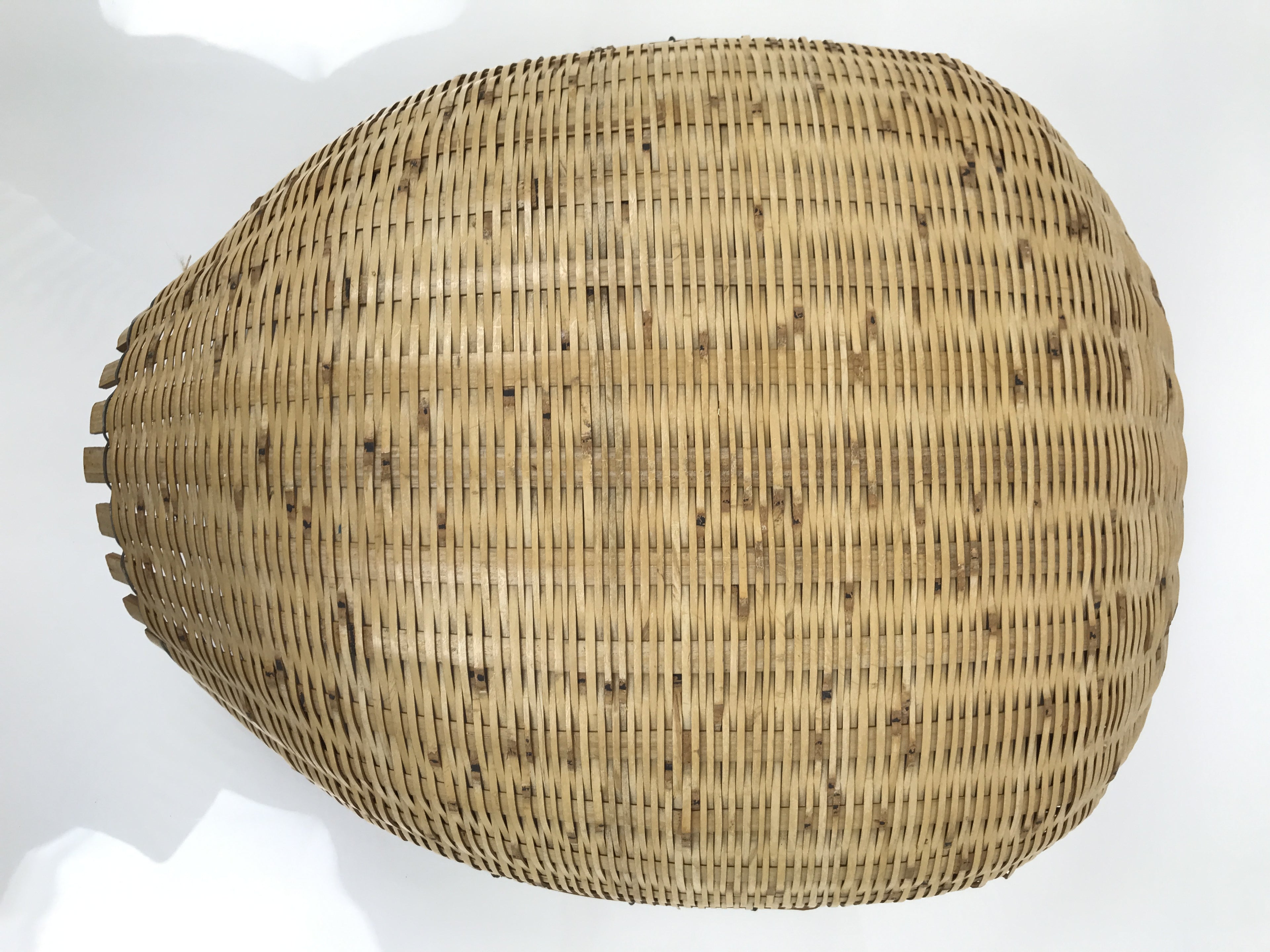 Antique C1900 Japanese Handwoven Bamboo Drying Basket Kago Zaru 45 cm Long B266