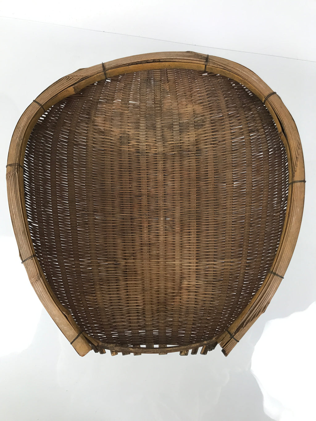 Antique C1900 Japanese Handwoven Bamboo Drying Basket Kago Zaru 46 cm Long B264